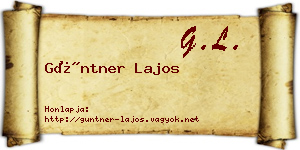 Güntner Lajos névjegykártya