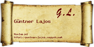 Güntner Lajos névjegykártya